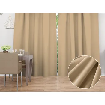 ubrus Sametový závěs Velvet Premium SVP-006 Pískově béžový - šířka 135 cm 135x150 cm