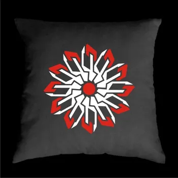 Dekorativní polštářek TEKNOSHOP Flower tekno polštářek s potiskem černý