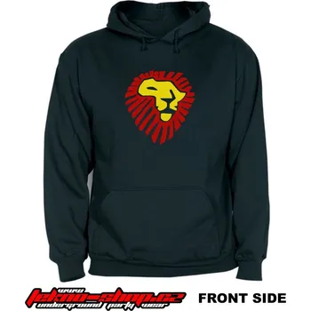 Pánská mikina TEKNOSHOP AFRIKA LION dnb mikina s kapucí s potiskem XXL černá