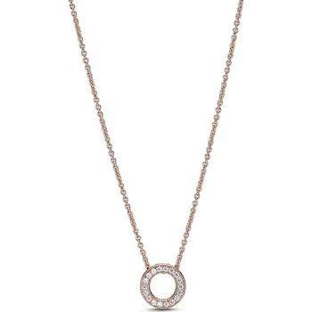 Náhrdelník Náhrdelník PANDORA Rose Pavé kroužek logo Pandora 45 cm 387436C01-45