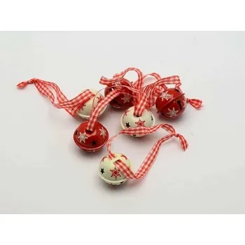 Vánoční dekorace Rolnička s mašličkou Bílá malá