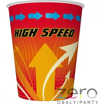 Jednorázové nádobí Pohárek (kelímek) nápojový papírový 0,25 l (8 ks) - auta