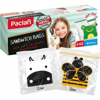 Sáček na potraviny Paclan Svačinové sáčky pro dětí s anglickými slovíčky 42ks