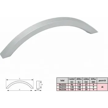 Věšák Úchytka EMA 128/167 AL