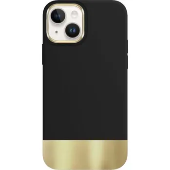 Pouzdro na mobilní telefon Ochranný kryt s pokovenou spodní částí pro iPhone 14 - černý