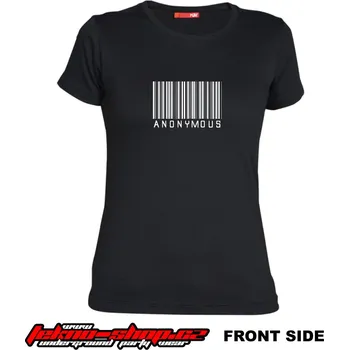 TEKNOSHOP Anonymous Bar Code tekno tričko s potiskem dámské S žluté