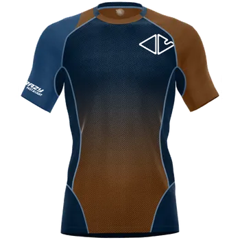 Pánské tričko Crazy běžecké tričko Acceleration - pánské - tmavě modrá/hnědá Velikost: M