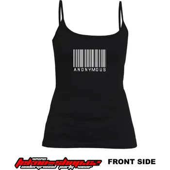 TEKNOSHOP Anonymous Bar Code tekno tílko s potiskem dámské XL černé