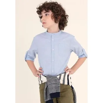 Chlapecká košile chlapecká modrá košile s mao límcem Mayoral 6115-78 velikost 170
