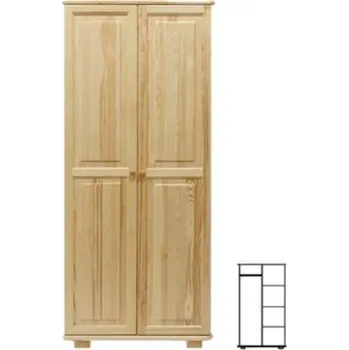 Ložnice ImportWorld Šatní skříň z masivu Alan věšák/police (Barva dřeva: Dub)