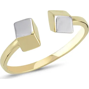 Prsten Lillian Vassago Zlatý geometrický prsten s otevřenou obroučkou LLV66-GR098Y Velikost prstenu: 62