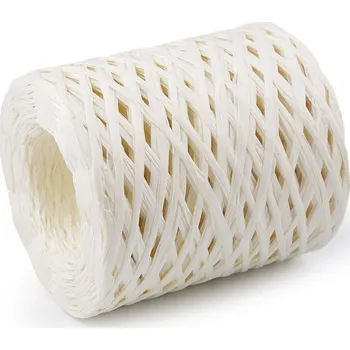 Příze Lýko rafie přírodní, k pletení tašek, šíře 5-8 mm, barva 1 (G8) krémová světlá