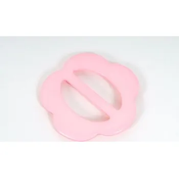 Spona opasková, plastová kytička, růžová