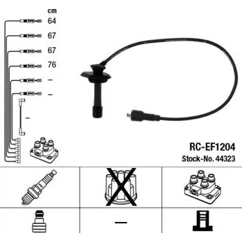 Zapalovací kabel Sada kabelů pro zapalování NGK 44323