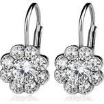 Šperky4U Stříbrné náušnice kytičky, čiré zirkony - ZB53484-C