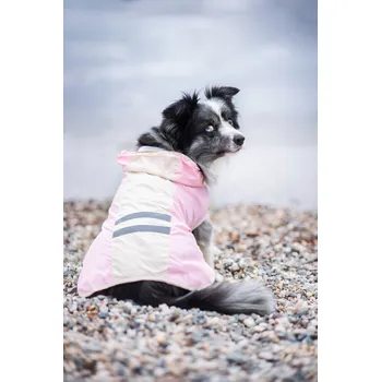 Obleček pro psa Vsepropejska Roy reflexní pláštěnka pro psa Barva: Růžová, Délka zad (cm): 42, Obvod hrudníku: 54 - 60 cm