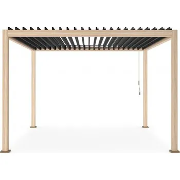 Pergola BIZZOTTO Světlá hliníková pergola s uzavíracími lamelami OCEAN 3,6x3,6 m 0795787