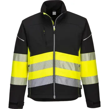 Pracovní oblečení PORTWEST Bunda reflexní Portwest PW375 Hi-Vis softshellová černá/žlutá 3XL