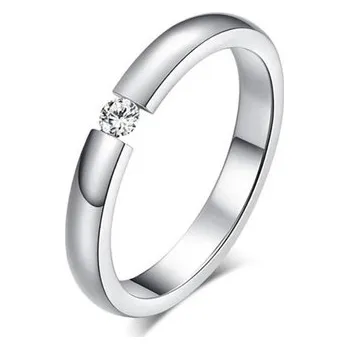 Prsten Dámský prsten z chirurgické nerezové oceli s kamínkem Velikost: 7