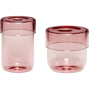 Šperkovnice Hübsch, Nádoba Hübsch tuba skleněná růžová 2 ks - Formadore