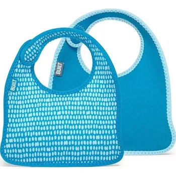 Built, Dětské bryndáčky Mess Mate dots blue 2 ks - Formadore