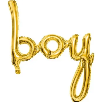 PartyDeco Foliový zlatý balónek "boy"