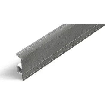 soklová lišta NOVÁK Podlahová - soklová lišta 62x15 PVC barva hliník dvoudílná, 2,5m NG60G3