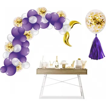 Balónek Sestava balónků girlanda fialovo bílá