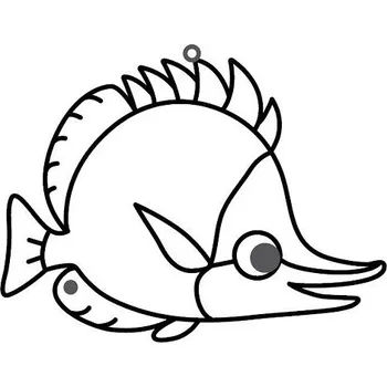 Závěsná sklíčka k vybarvení barvami na sklo cca 8 cm - 76. MOŘSKÁ RYBA ZOBEC