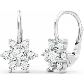 Náušnice Couple, Moderní dívčí náušnice Meda, bílé zlato, 6680385-0-0-1