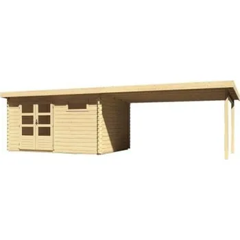 Zahrada dřevěný domek KARIBU BASTRUP 8 + přístavek 400cm (78678) natur