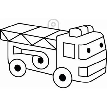 Závěsná sklíčka k vybarvení barvami na sklo cca 8 cm - 67. HASIČSKÉ AUTO