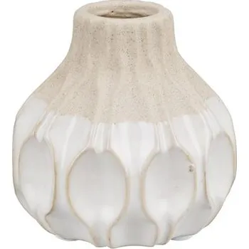 Váza Keramická váza Livorno krémovo-hnědá, 9x9x9 cm