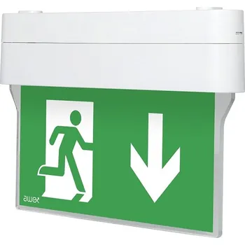 Nouzové osvětlení MODUS Svítidlo nouzové ARROW N 1W LED BASIC IP41 1h , přisazené, svítící při výpadku, bílé, univ. piktogram OZN/ARN/1W/E/1/SE/X/WH