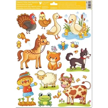 Okenní dekorace Anděl Okenní fólie zvířátka 30 x 42 cm krocan