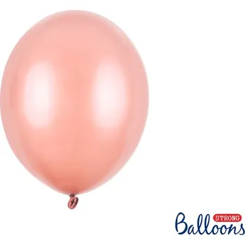 Balónek STRONG BALLOONS BALÓNKY metalické 27cm růžově zlaté 50ks