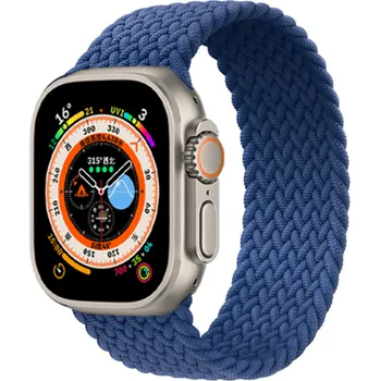 Řemínek na hodinky Beweare Elastický pletený řemínek na Apple Watch na 8 / 7 / 6 / 5 / 4 / 3 / 2 / SE (49/45/44/42 mm) - tmavěmodrý