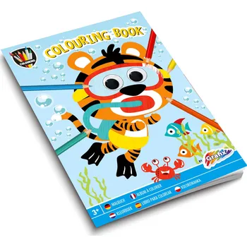 omalovánky GRAFIX Omalovánky veselá zvířátka s pohyblivýma očičkama 24 listů 20x27cm