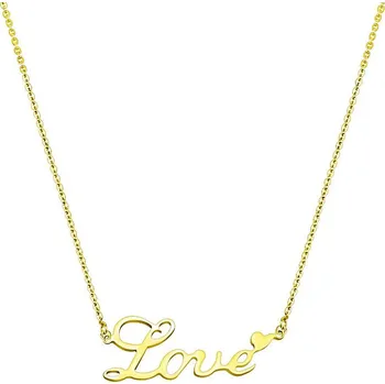 Náhrdelník Šperky4U Zlacený ocelový náhrdelník "Love" - OPD0018-GD