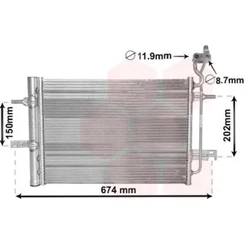 Klimatizace automobilu Kondenzátor, klimatizace VAN WEZEL 37005620