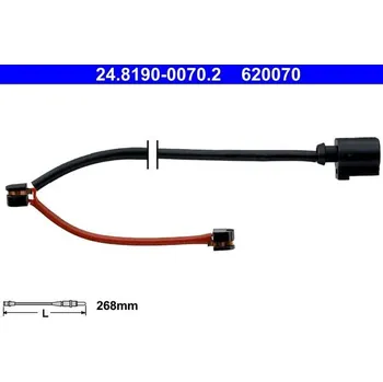 Brzdová destička Výstražný kontakt, opotřebení obložení ATE 24.8190-0070.2