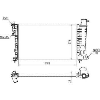 Chladič motoru Chladič, chlazení motoru HART 600 489
