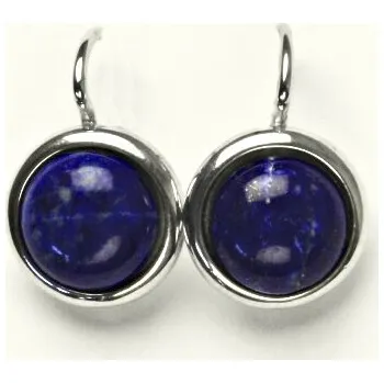 Náušnice Stříbrné náušnice přírodní lapis lazuli - NK1452 (Stříbrné náušnice s přírodním lapisem 10 mm)