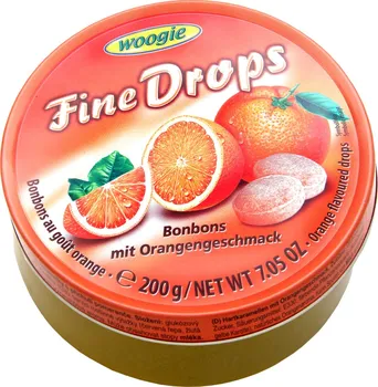 Bonbon Woogie Fine Drops v plechové dóze pomeranč 200 g