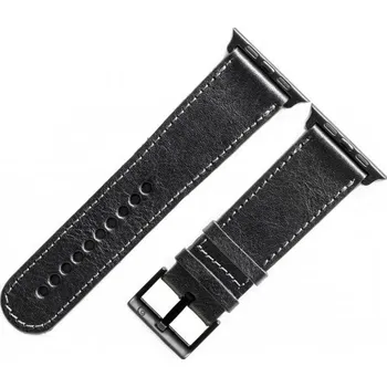 Příslušenství k chytrým hodinkám Kožený řemínek na Apple Watch černá Vesmírně černá ocel