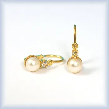 Náušnice perla říční bílá 4,5 - 5,0 mm