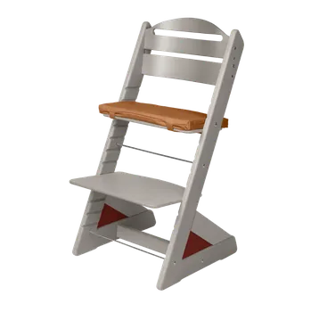 Jídelní židlička Jitro Dětská rostoucí židle Plus Šedá Mahagon klín + hnědý