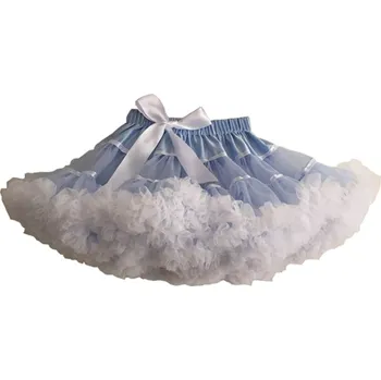 Dívčí sukně Sukně TUTU PETTI objem extra světle modrobílá s proužky pro dívky 11-15 let