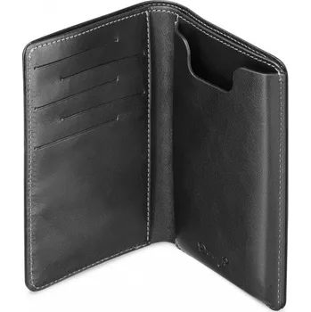 Peněženka Kožená peněženka s pouzdrem na iPhone X/Xs černá