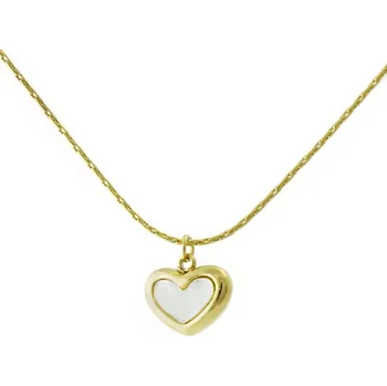 Náhrdelník Dámský náhrdelník zlatý srdce z chirurgické oceli S11111090